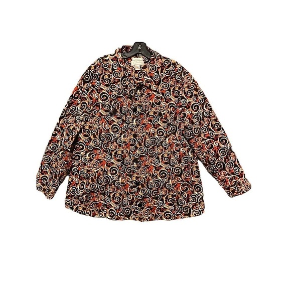 Cj Banks Soft Paisley Button Closure Collar Lightweight Jacket Plus Size 3X - Picture 1 of 13